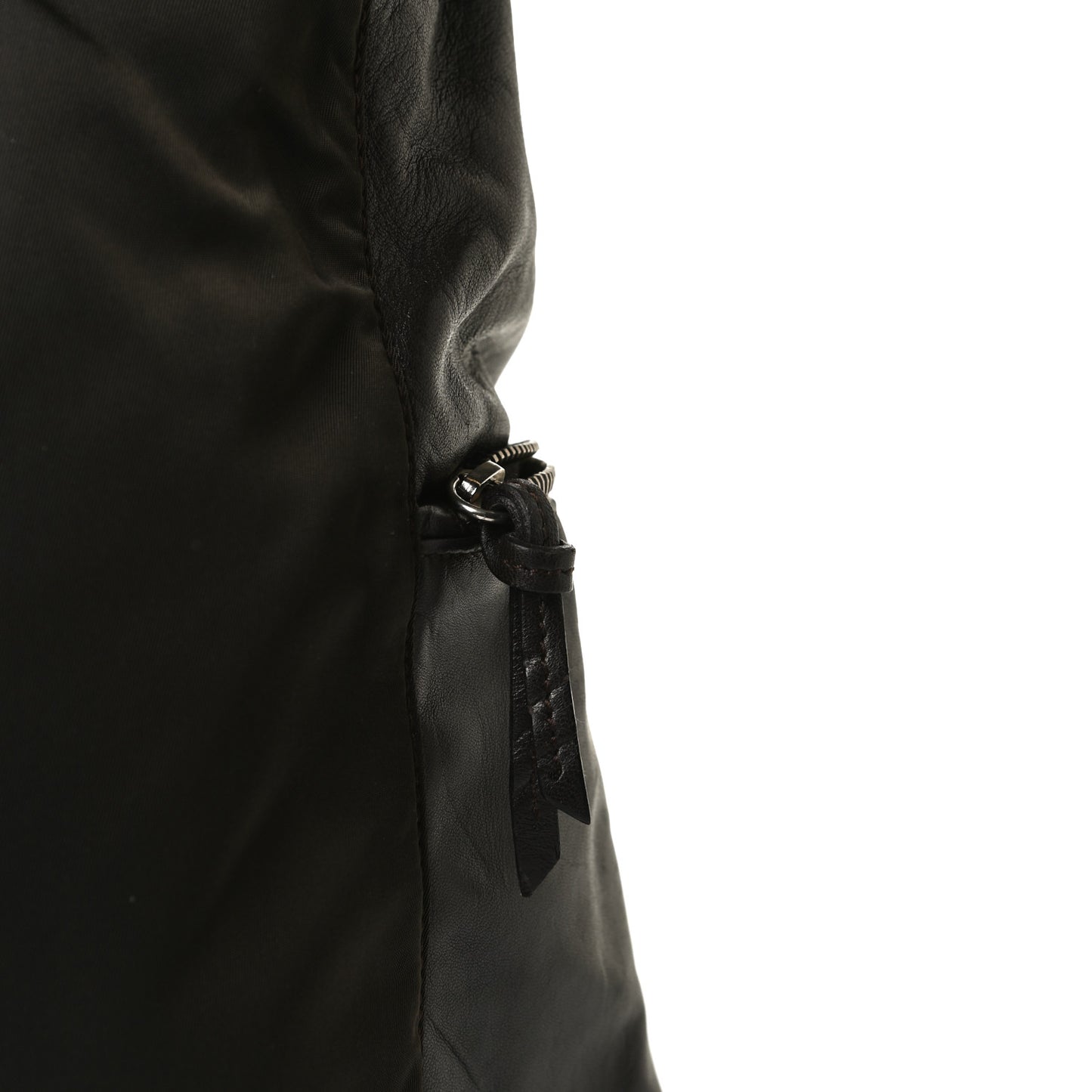 Tessuto Nylon Soft Calfskin Tote Dark Brown