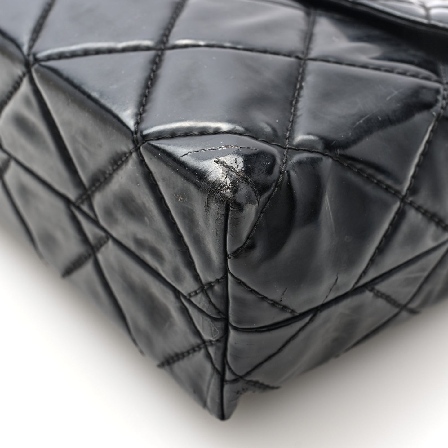 Vinyl Quilted In the Business Flap Bag Black