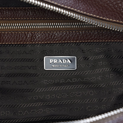 Prada Vitello Daino Logo Bowler Bruciato 6 of 9