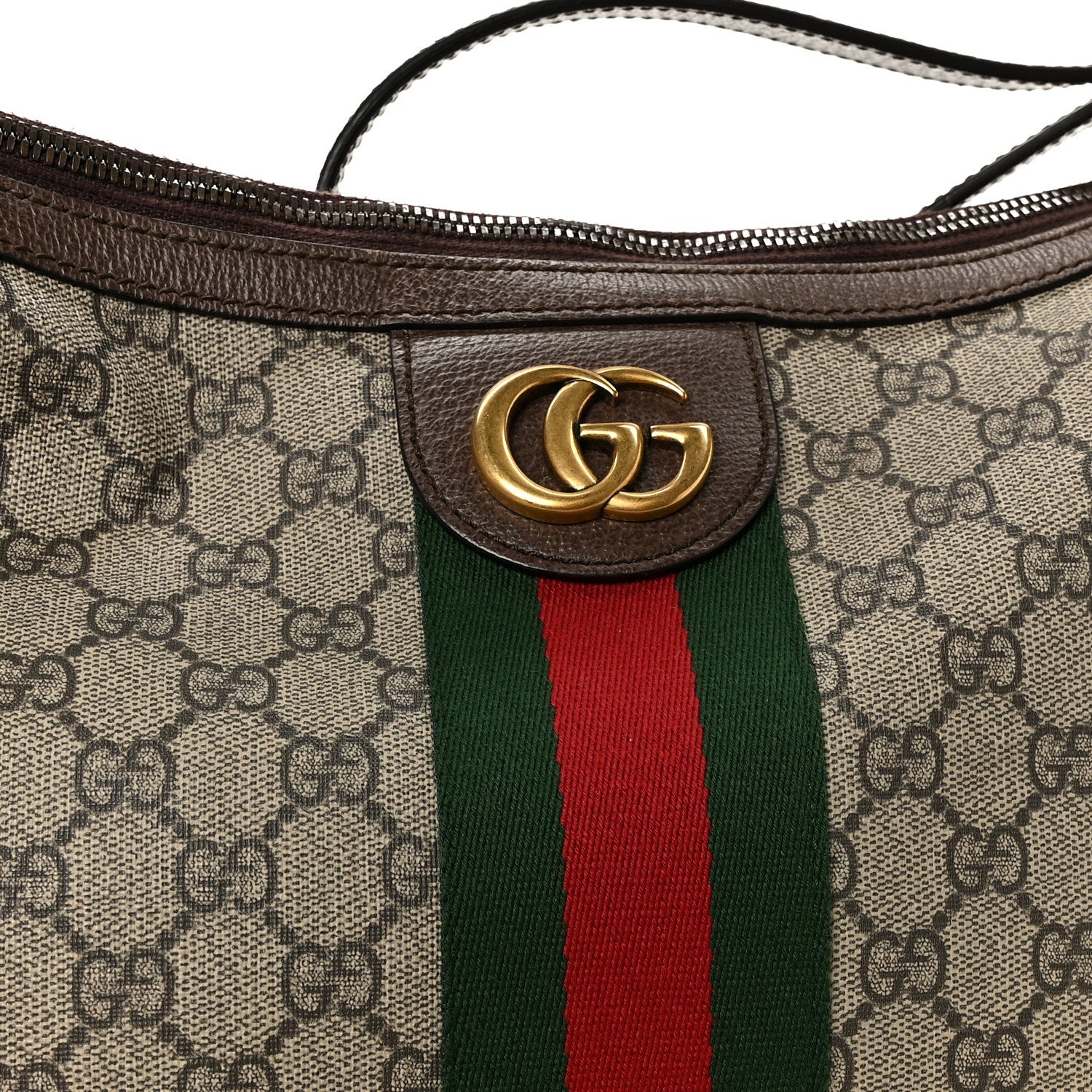 Gucci GG Supreme Monogram Web Small Ophidia Half Moon Hobo Brown 11 of 13