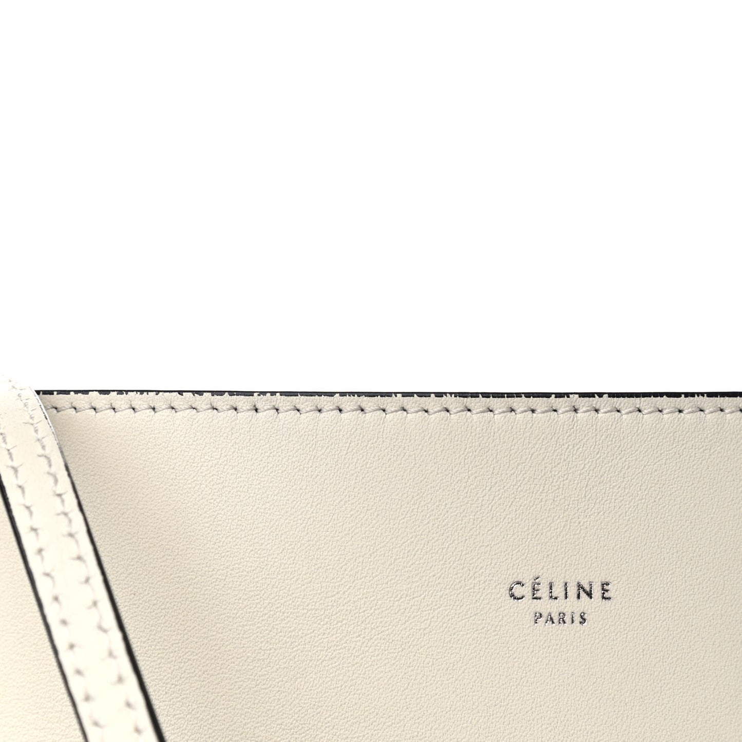 Shiny Smooth Calfskin Twisted Cabas Ivory Black