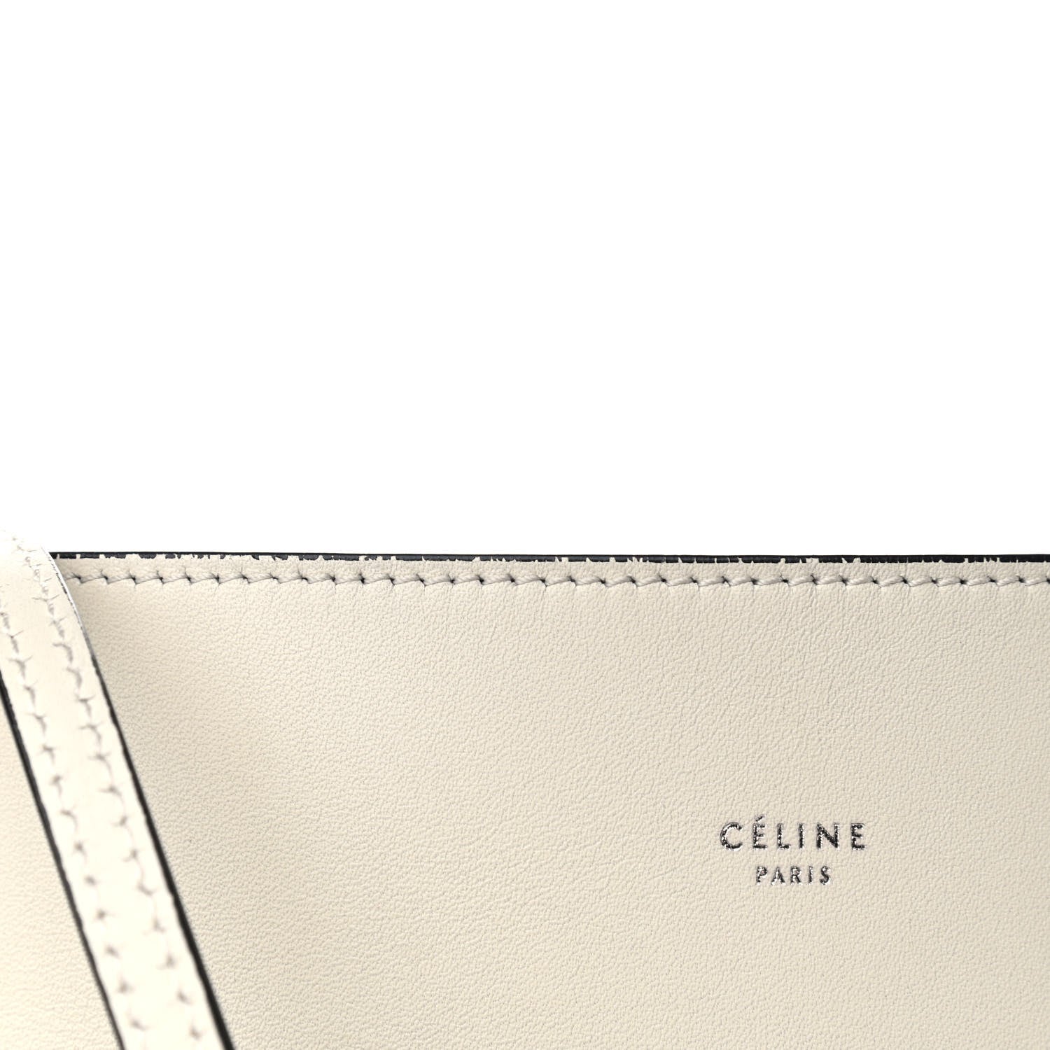Celine Shiny Smooth Calfskin Twisted Cabas Ivory Black 9 of 11