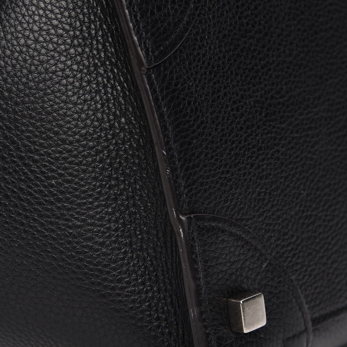 Drummed Calfskin Mini Luggage Black
