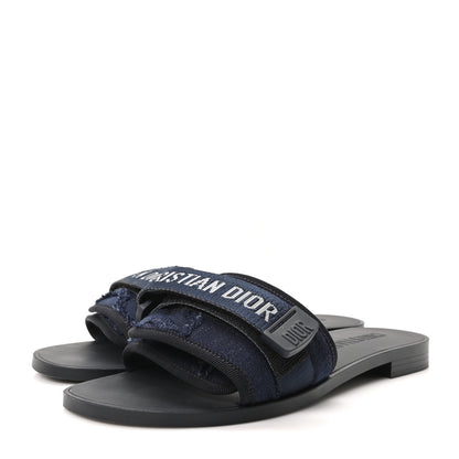 Christian Dior Technical Stretch Fabric Camouflage Dio(r)evolution Slide Sandals 38 Deep Blue 4 of 9