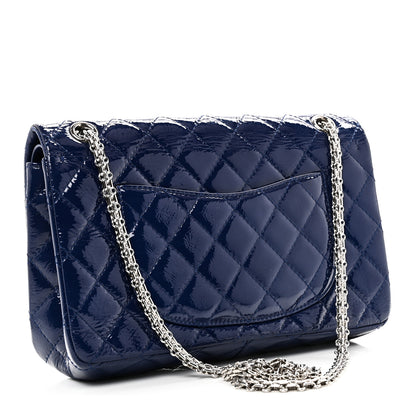 Chanel Distressed Patent Quilted 2.55 Reissue 226 Flap Blue 2 of 9