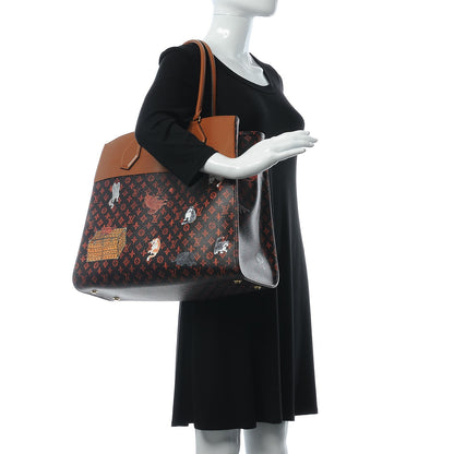 Louis Vuitton Calfskin Catogram City Steamer Cabas XXL Orange Marron 2 of 7