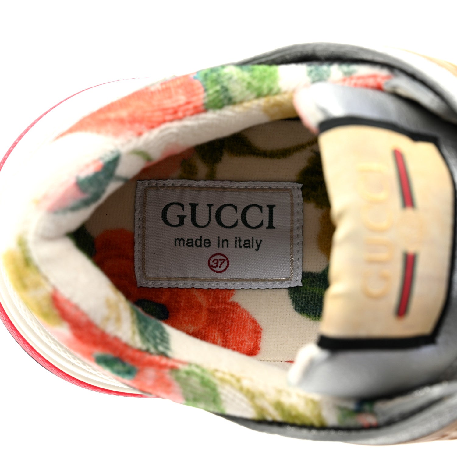 Gucci Metallic Calfskin Glitter Mesh Womens Ultrapace Sneakers 37 Silver Light Grey Mystic White 6 of 8