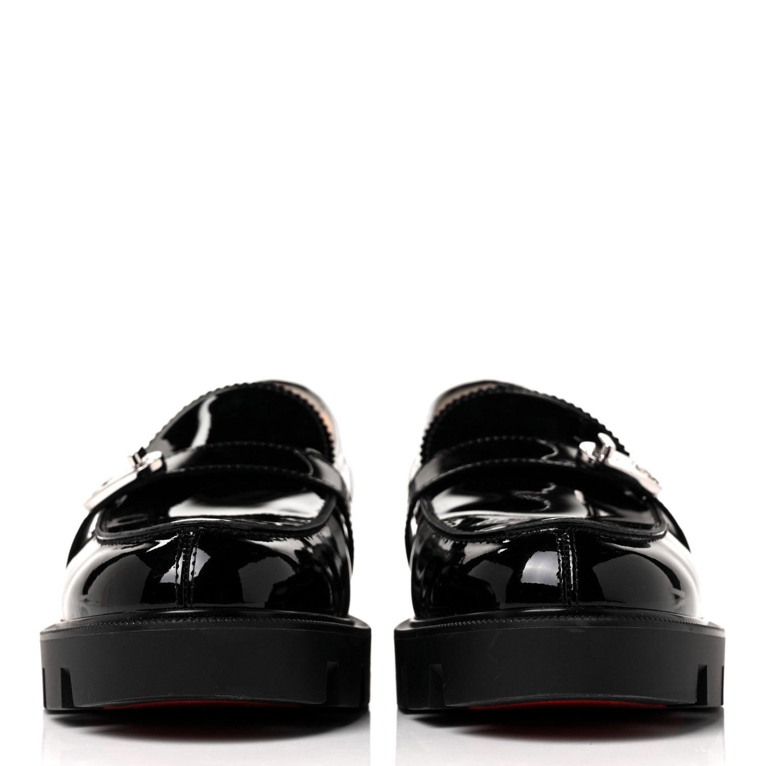 Christian Louboutin Patent Lock Woody Loafers 38.5 Black 2 of 9