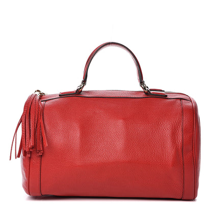 Gucci Pebbled Calfskin Medium Soho Boston Red 1 of 11