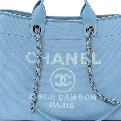 Chanel Mixed Fibers Medium Deauville Tote Light Blue 9 of 11