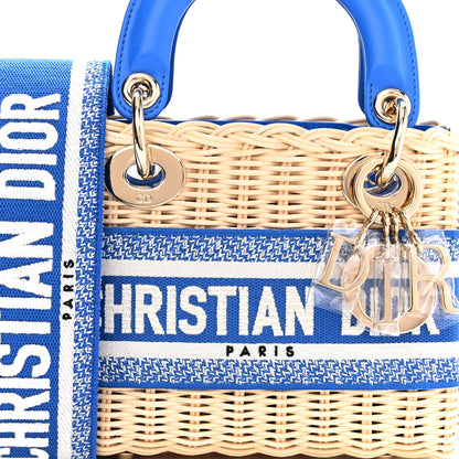 Christian Dior Wicker Oblique Mini Lady Dior Bag Florescent Blue 6 of 8