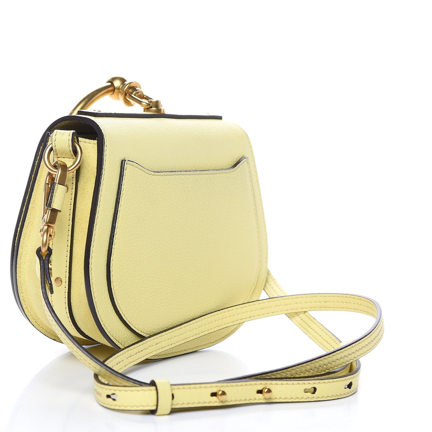 Calfskin Suede Small Nile Bracelet Bag Lemonade