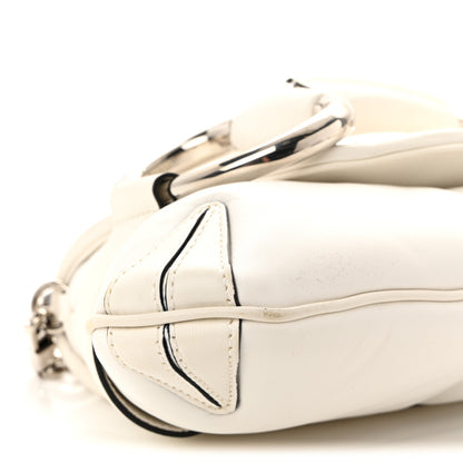 Gucci Nappa Vertical Matelasse Medium Maxi Horsebit Chain Shoulder Bag Mystic White 9 of 10