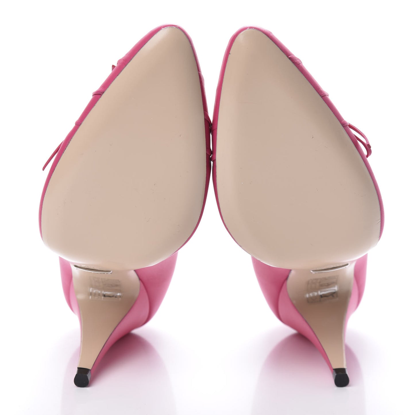 Nappa Bow High Heel Pumps 38.5 Bright Fuxia