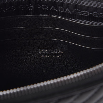 Prada Nappa Impunture Diagramme Mini Double Zip Chain Crossbody Bag Black 6 of 8