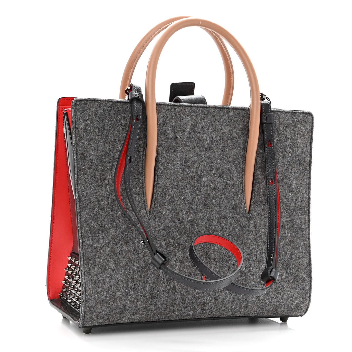 Wool Calfskin Spikes Medium Camouflage Paloma Gray