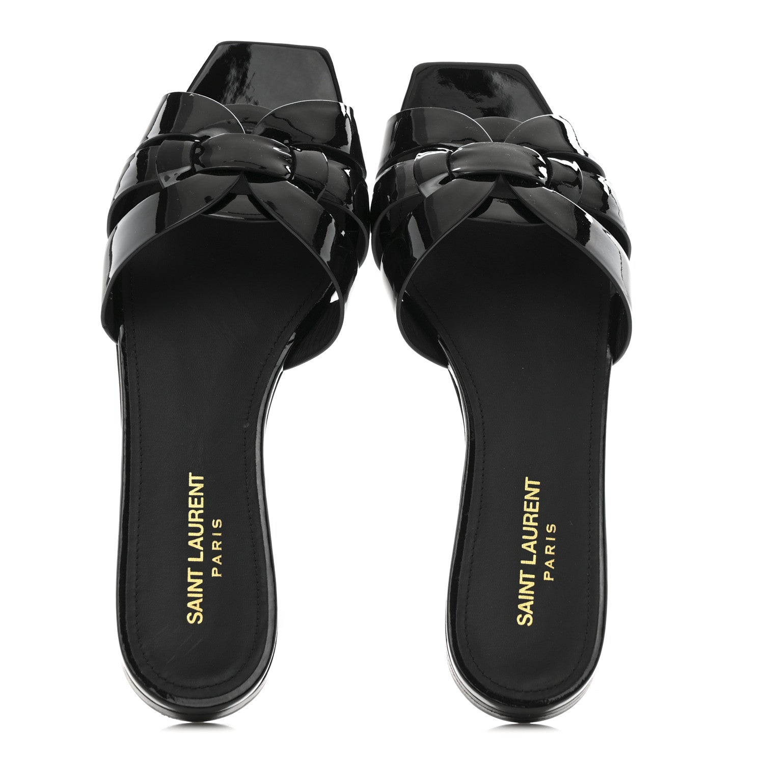 Saint Laurent Vitello Vernice Nu Pied 05 Sandal 39.5 Black 2 of 10
