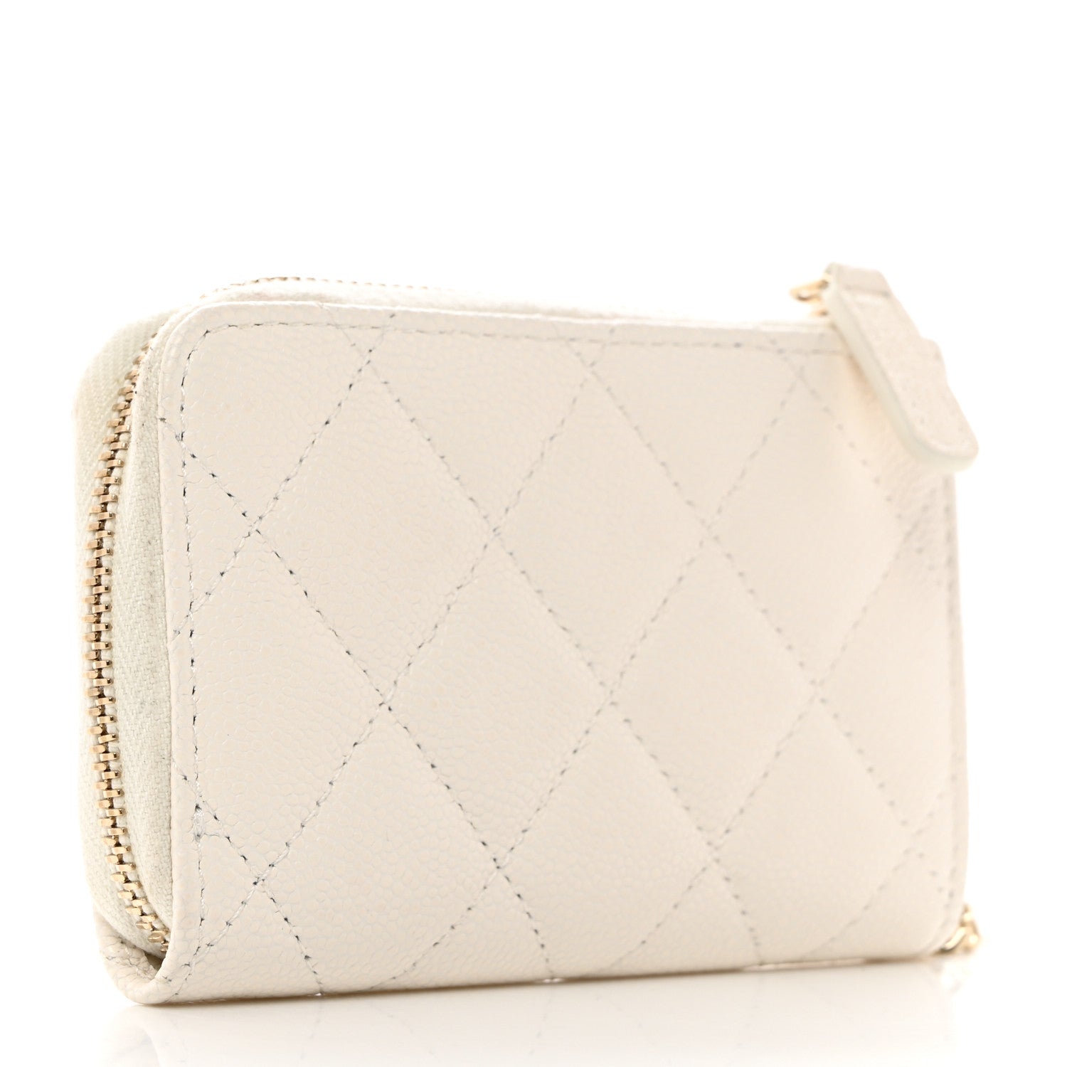 Chanel Caviar Quilted Zipped Key Holder Case White 3 of 8