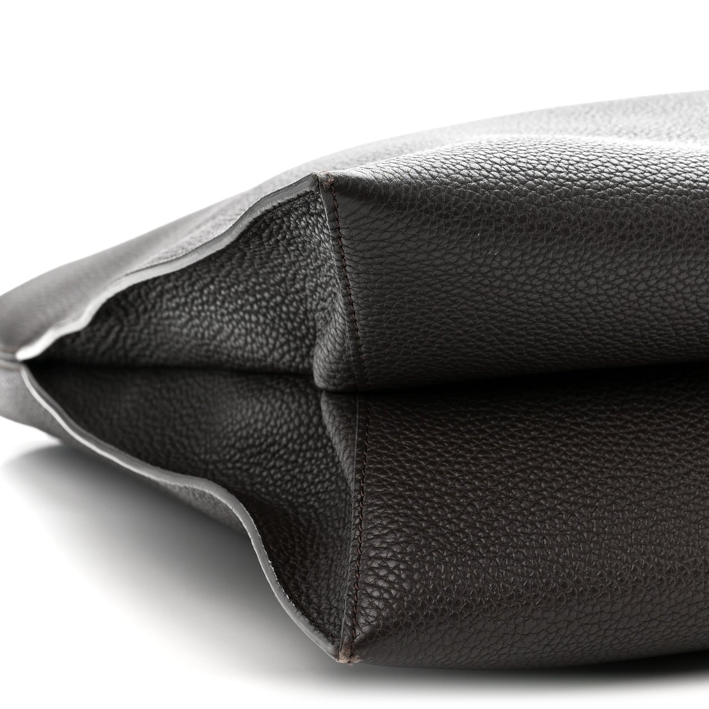Pebbled Calfskin Large Alix Padlock Zip Hobo Bag Dark Brown