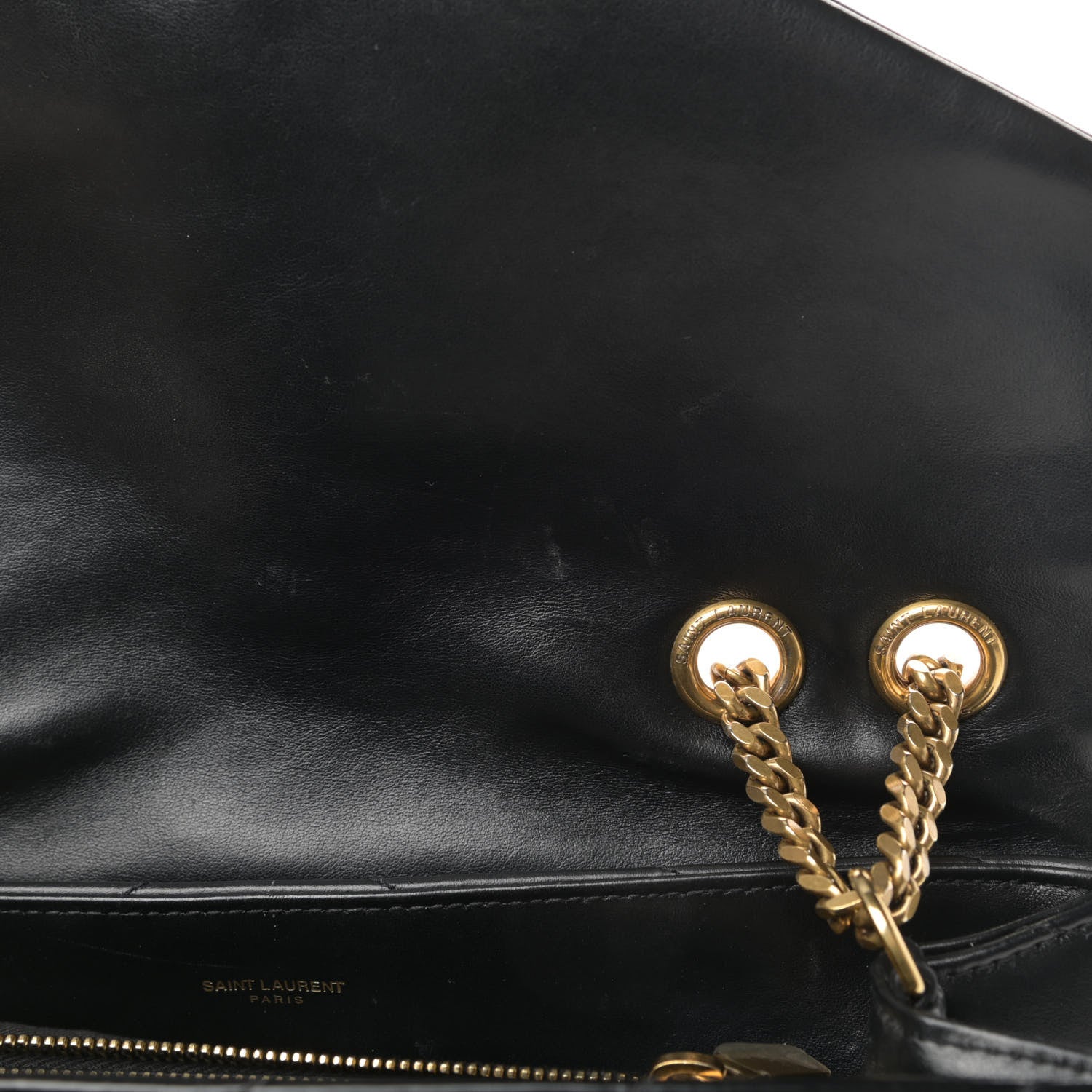 Saint Laurent Calfskin Y Quilted Monogram Medium Loulou Chain Satchel Black 13 of 16