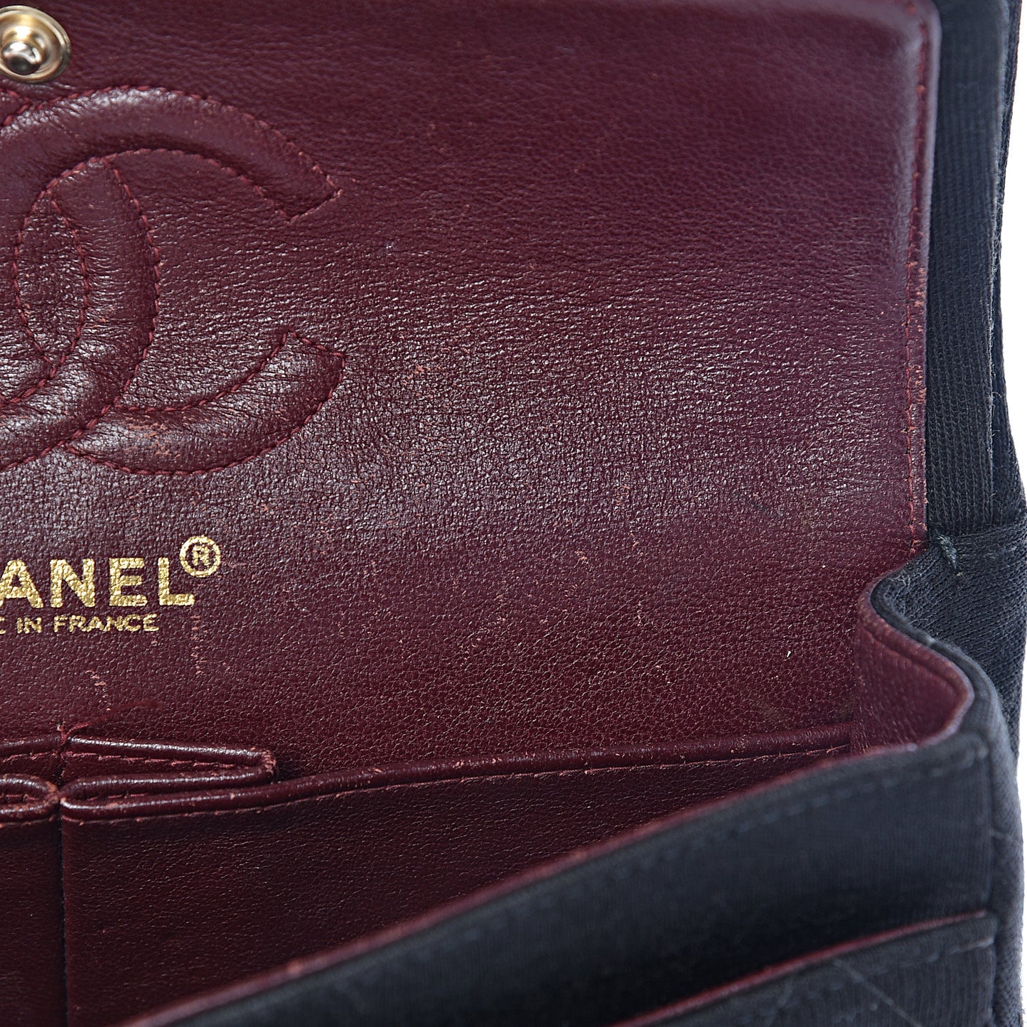 Jersey Quilted Small Double Flap Black