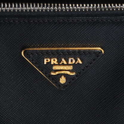 Prada Saffiano Lux Double Zip Medium Tote Nero Black 5 of 10