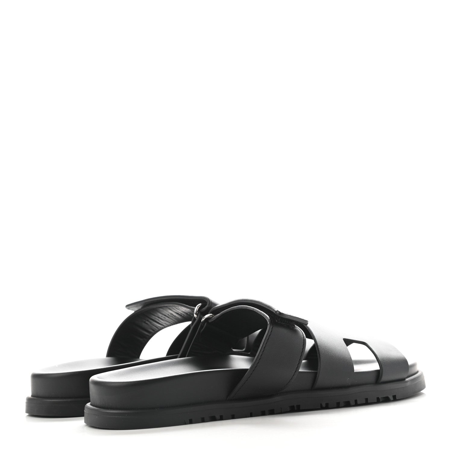 Hermes Calfskin Womens Chypre Sandals 39 Black 4 of 15