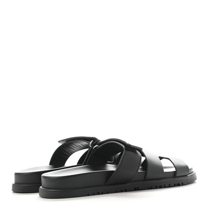Hermes Calfskin Womens Chypre Sandals 39 Black 4 of 15