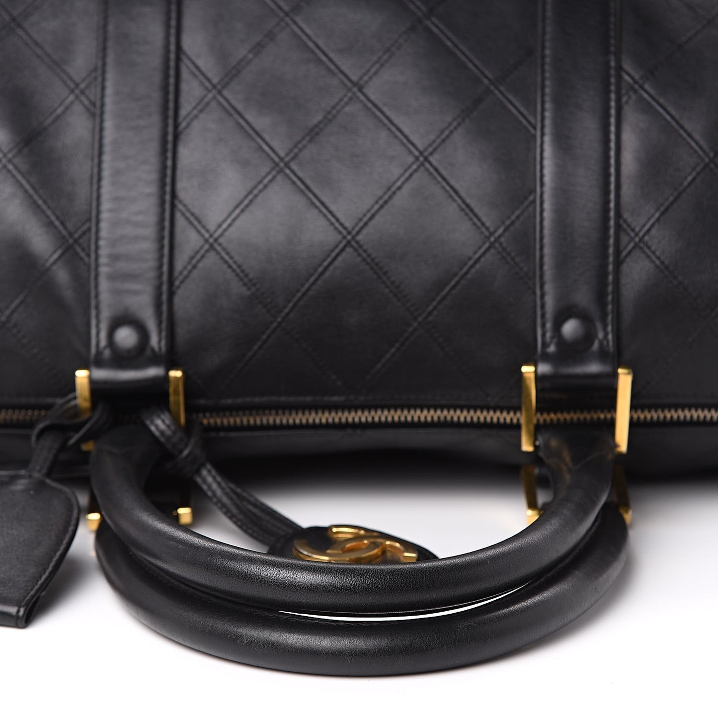 Calfskin Stitched CC Boston Black