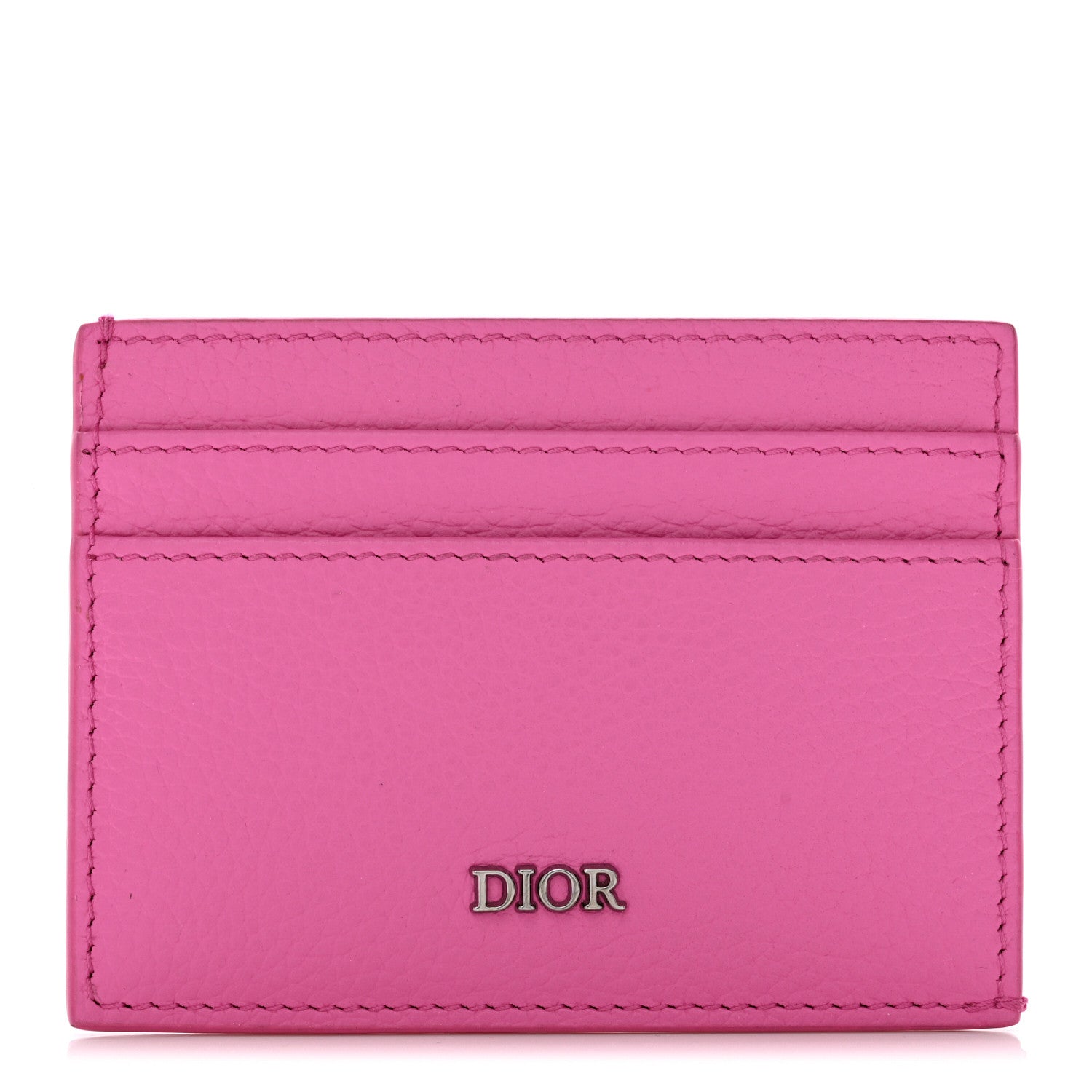 Christian Dior Grained Calfskin Card Holder Fuchsia 1 of 8