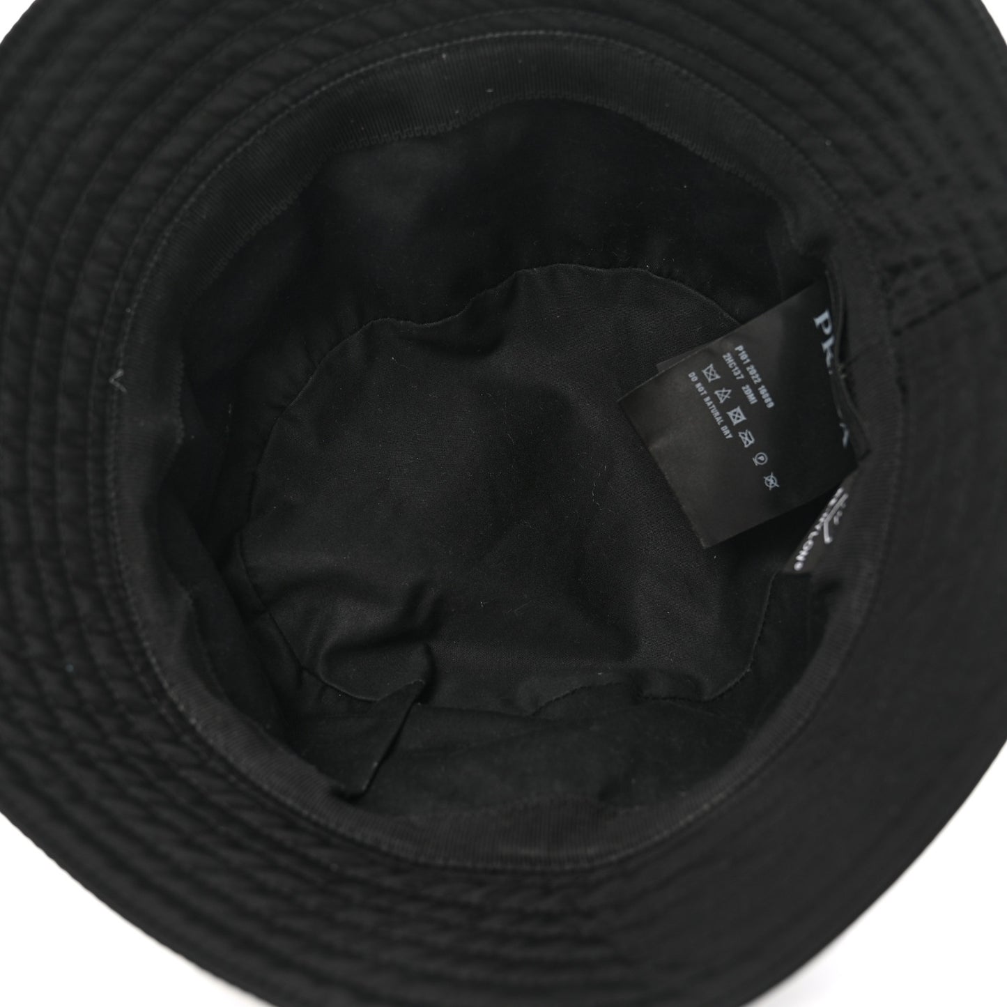 Re-Nylon Metal Triangle Logo Womens Bucket Hat XL Black