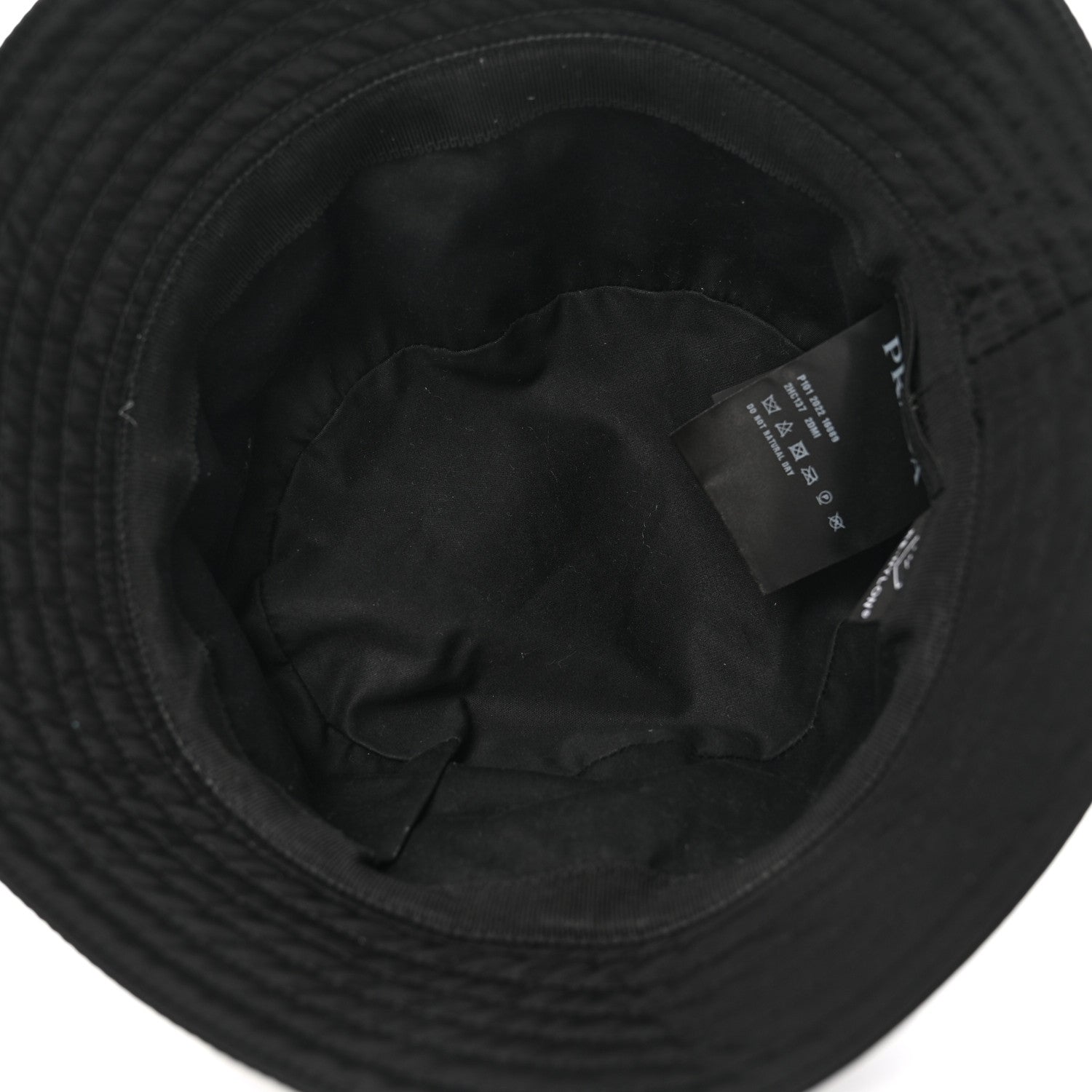 Prada Re-Nylon Metal Triangle Logo Womens Bucket Hat XL Black 7 of 10