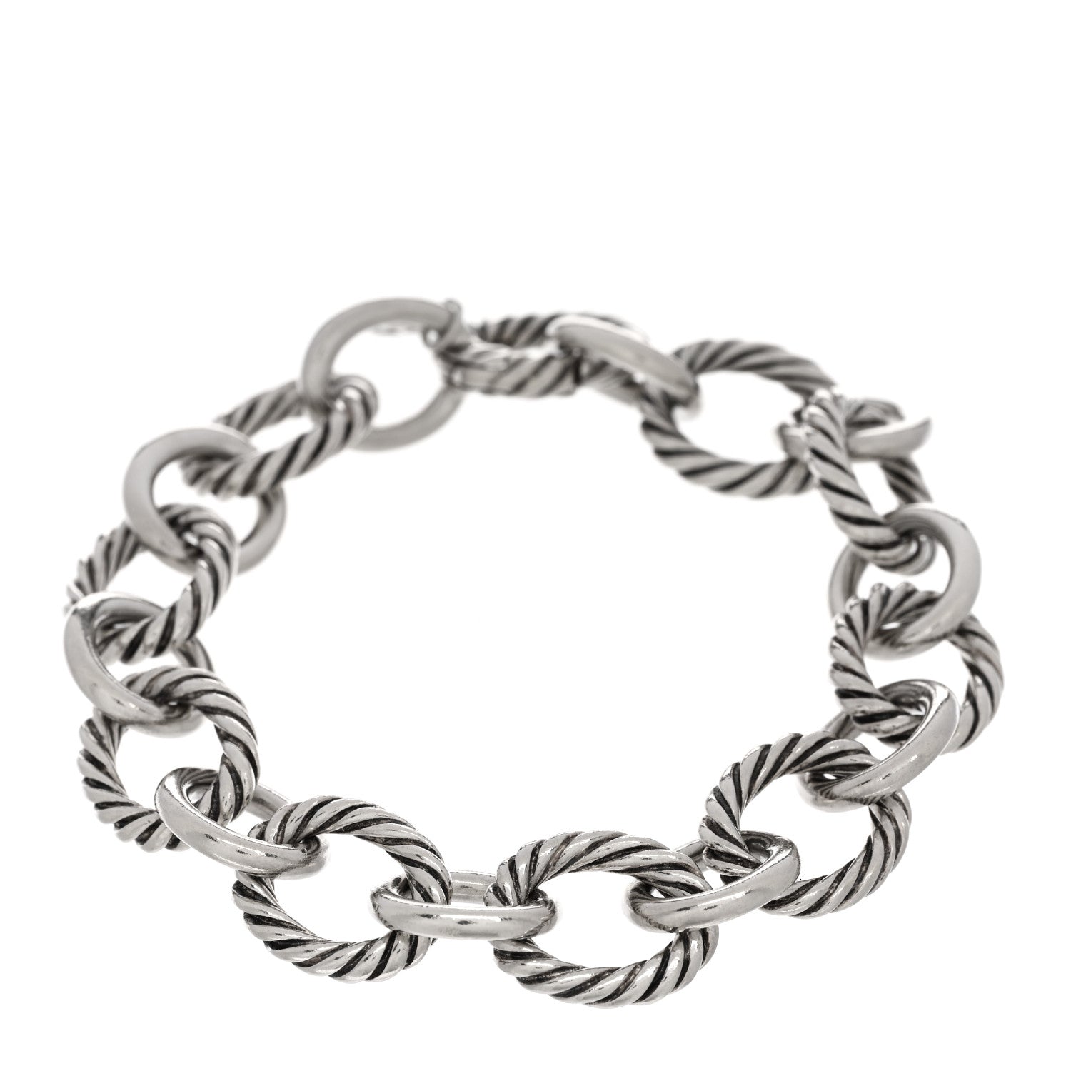 David Yurman Sterling Silver 12mm Large Oval Link Bracelet 1 of 3