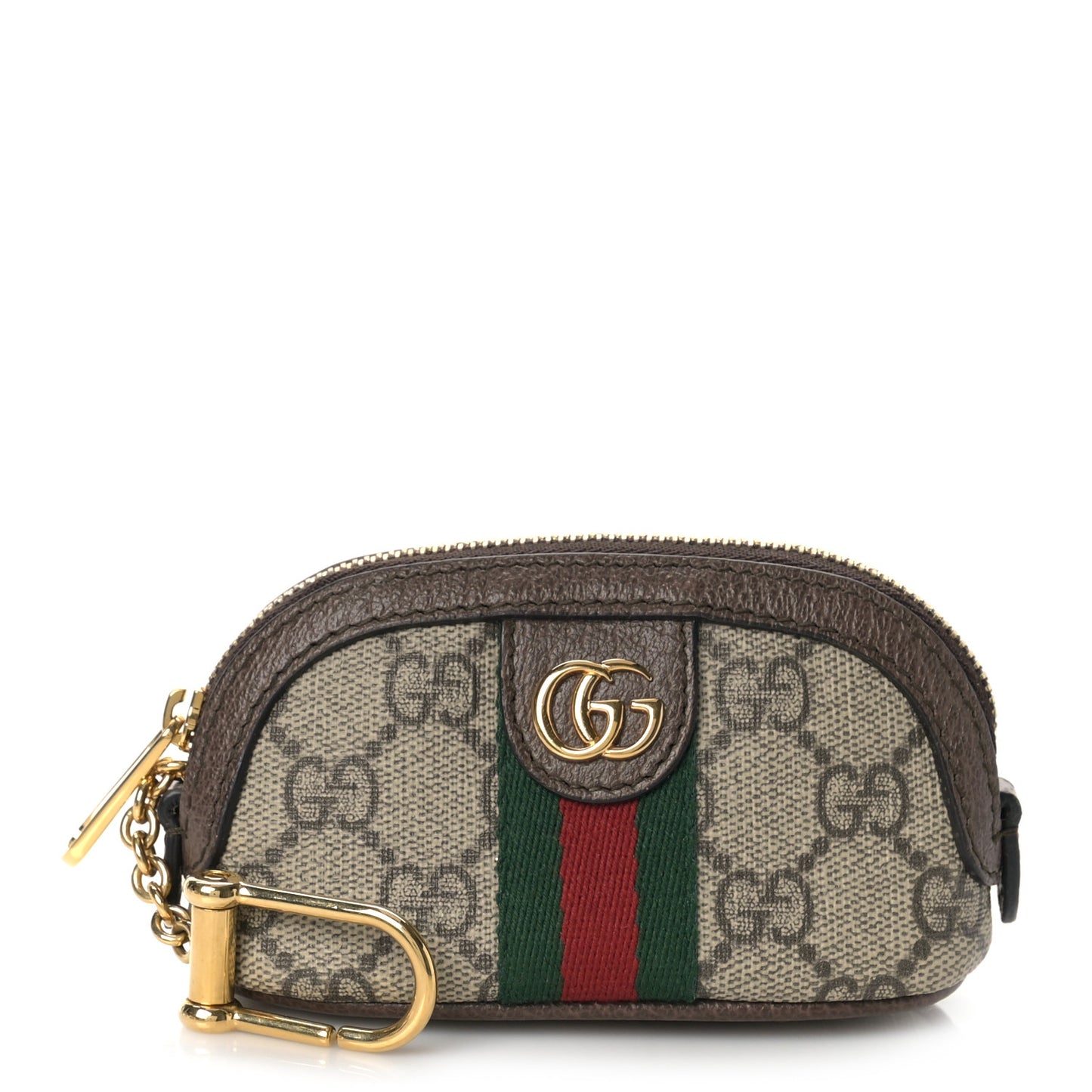 GG Supreme Monogram Web Ophidia Dome Key Pouch Beige New Acero