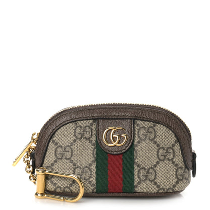 Gucci GG Supreme Monogram Web Ophidia Dome Key Pouch Beige New Acero 1 of 10