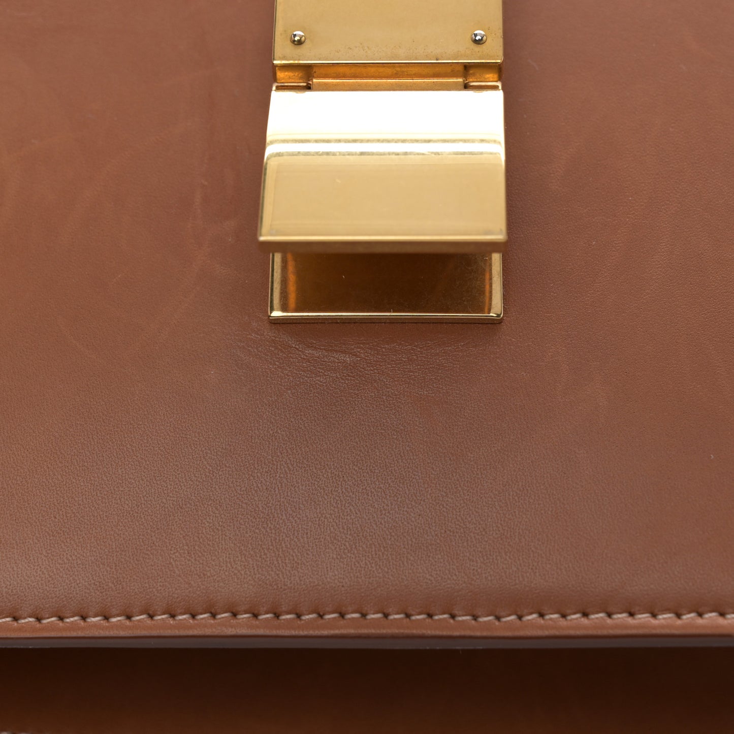 Natural Calfskin Medium Classic Box Flap Bag Tan
