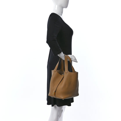 Hermes Taurillon Clemence Picotin Lock 22 MM Biscuit 2 of 8