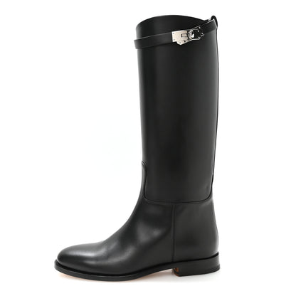 Hermes Box Kelly Jumping Boots 39 Black 1 of 9