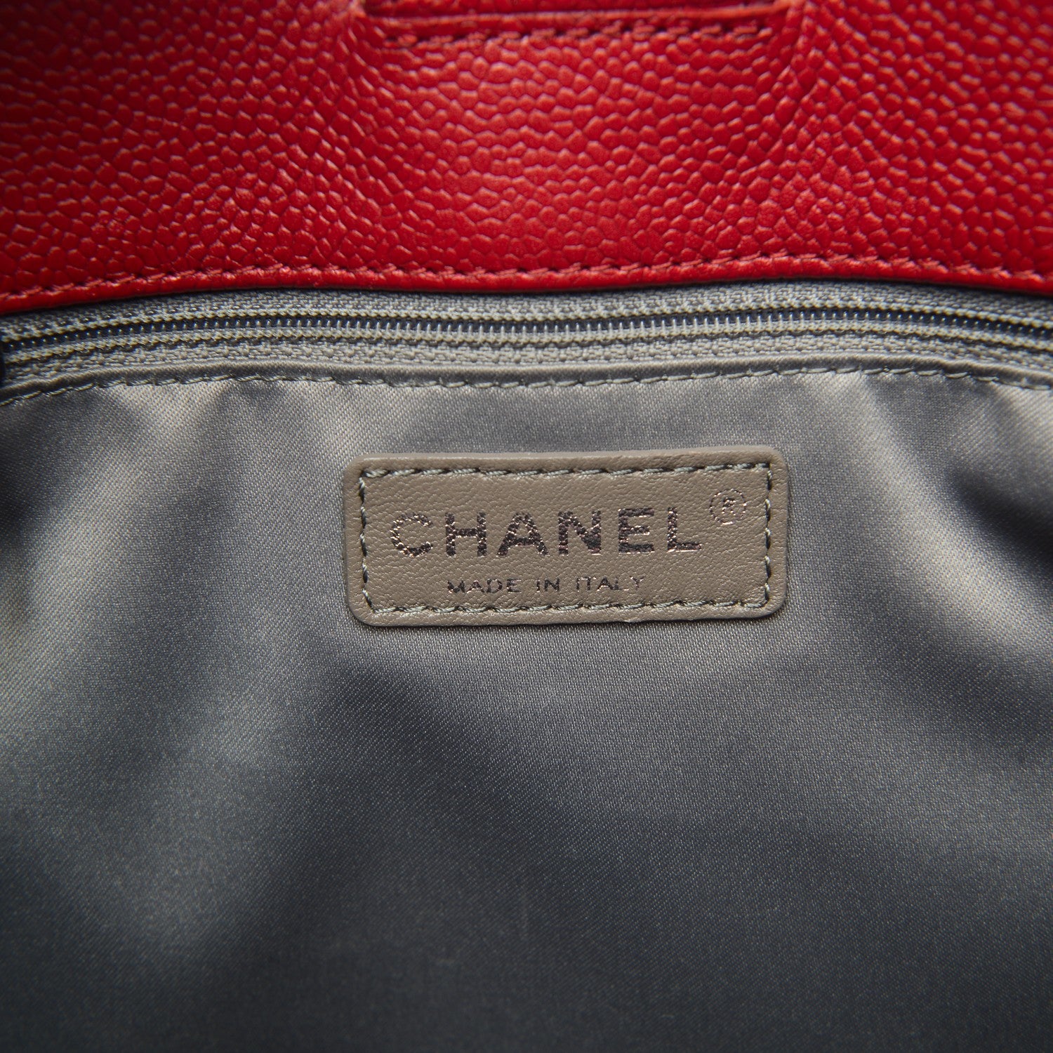 Chanel Caviar Quilted Vertical Grand Shopping Tote GST Red 6 of 7