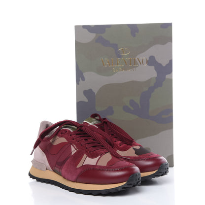 Valentino Garavani Nappa Fabric Suede Camouflage Womens Rockrunner Sneakers 36.5 Multicolor Rubin 9 of 9