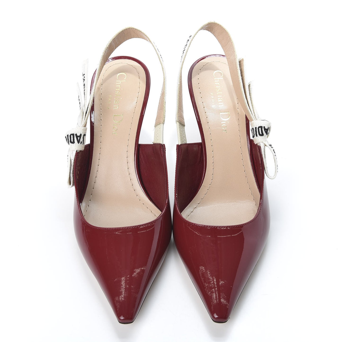 Patent Ribbon J'Adior Slingback 65mm Pumps 36.5 Scarlet