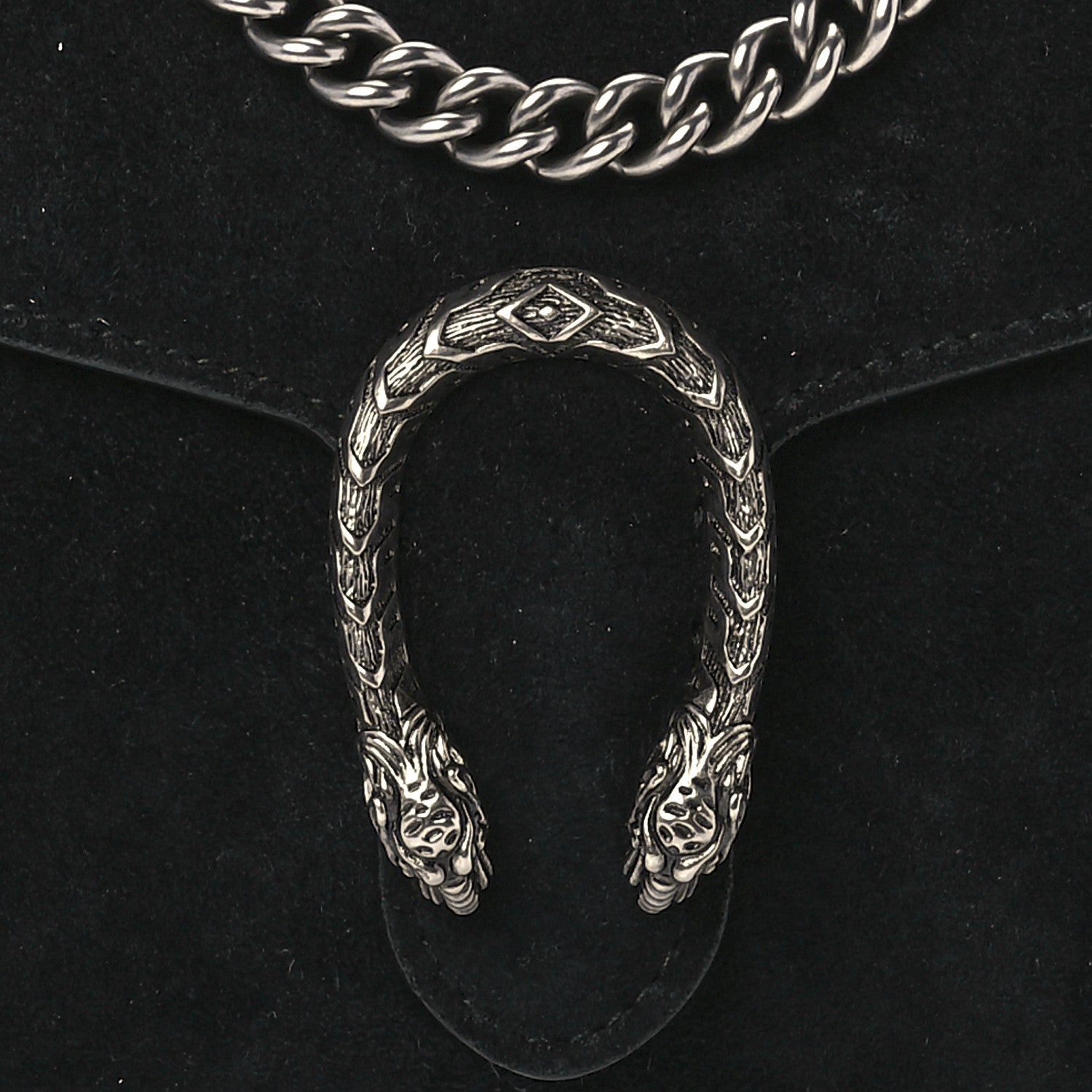 Gucci Suede Mini Dionysus Chain Wallet Black 9 of 12