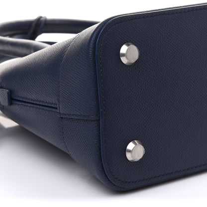 Balenciaga Signature Grained Calfskin Logo S Ville Top Handle Bag Bleu Canopee White 9 of 12