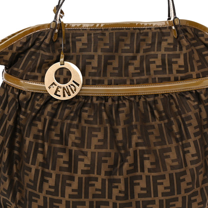 Fendi Nylon Patent Zucca Large Chef Shopper Tote Tobacco 9 of 11