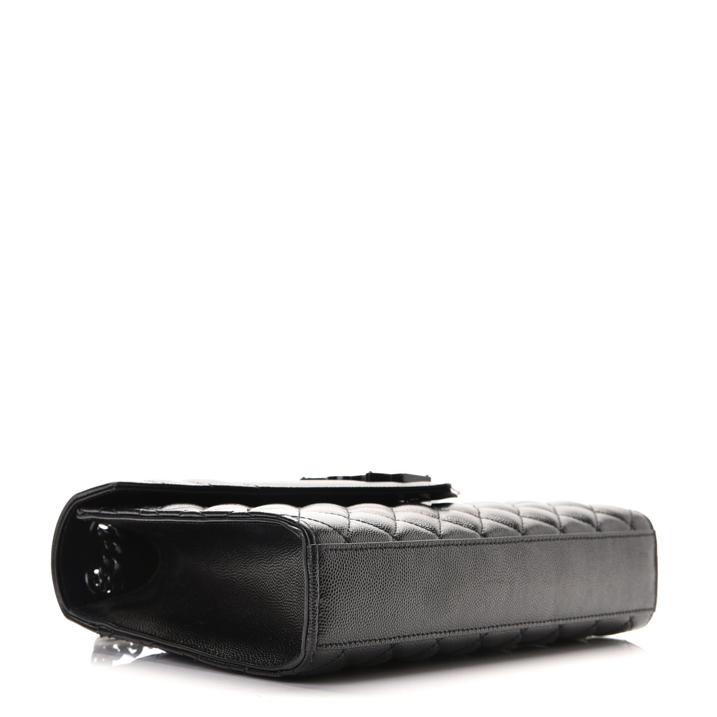 Grain De Poudre Textured Mixed Matelasse Triquilt Medium Monogram Satchel Black
