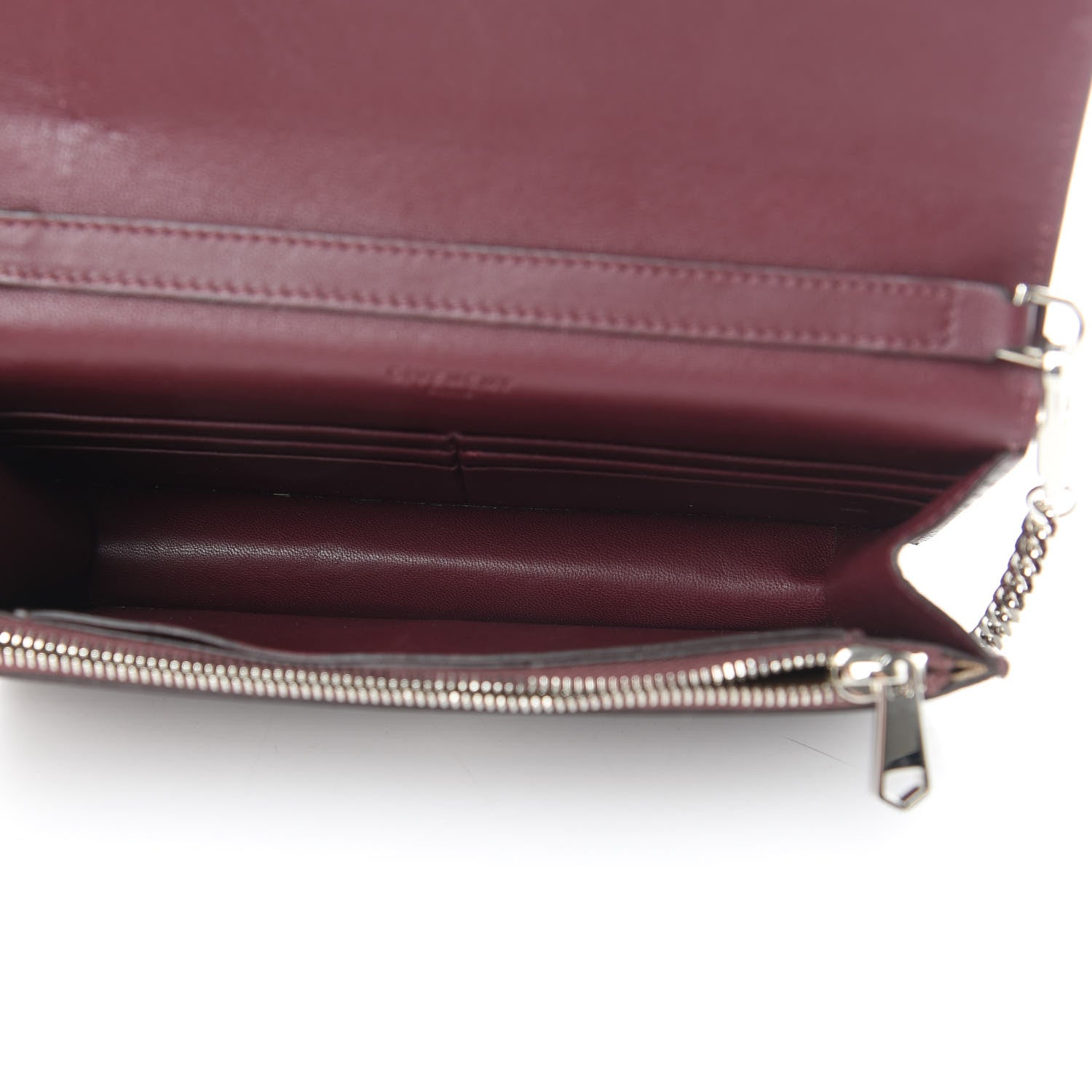 Givenchy Metallic Sugar Goatskin Pandora Chain Wallet Bordeaux 5 of 15