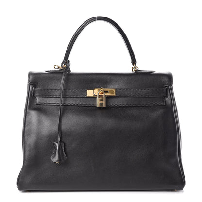 Hermes Veau Gulliver Kelly Retourne 35 Black 1 of 37