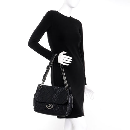 Chanel Calfskin Quilted Jumbo Coco Sporran Flap Black 3 of 10