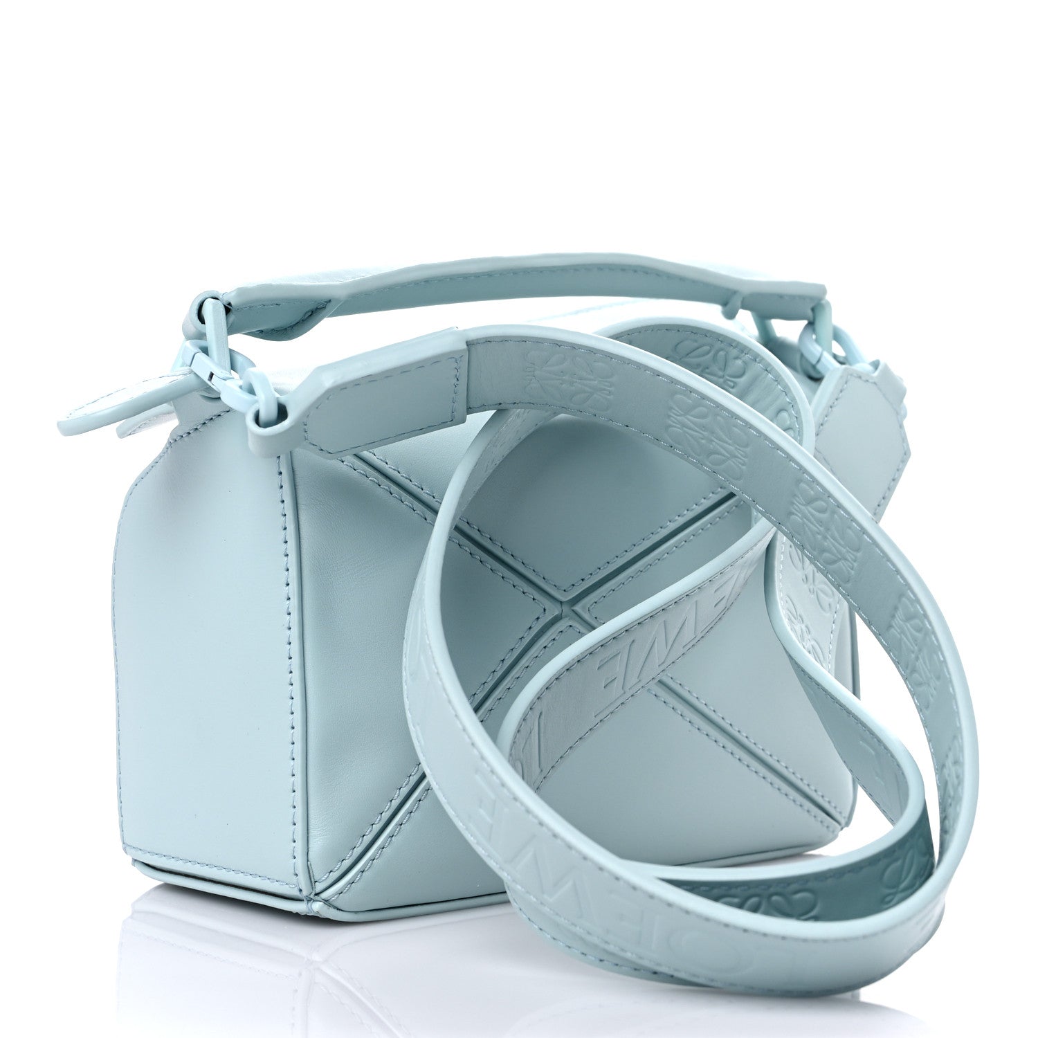 Loewe Satin Calfskin Mini Puzzle Bag Aquamarine 2 of 8