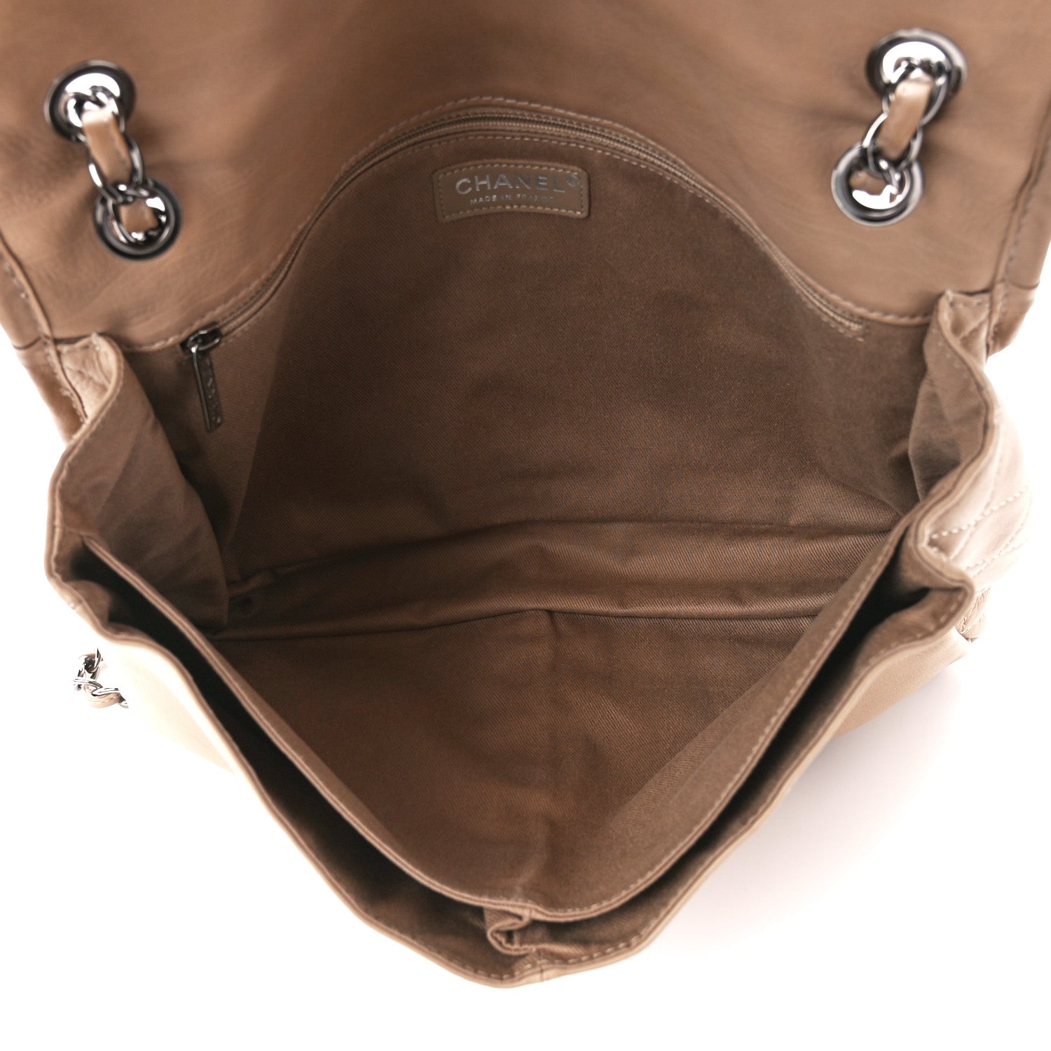 Chanel Grained Calfskin Large Natural Beauty Flap Beige 5 of 11